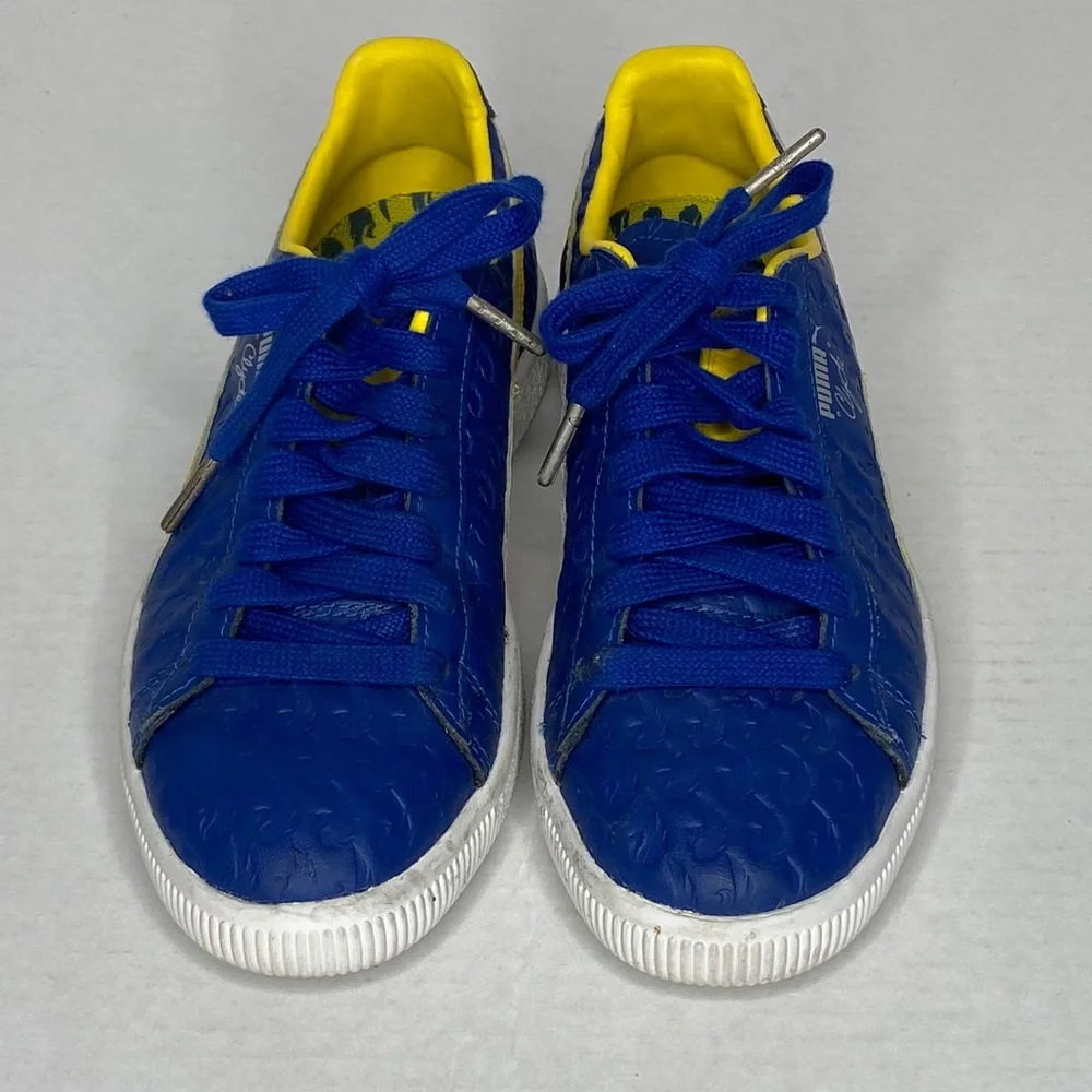 Puma Clyde in Blue and Dandelion Yellow, 5.5 - Picture 4 of 16